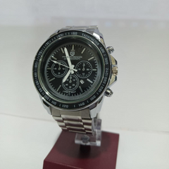 Men Silver Stainless Steel Strap Watch